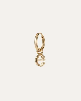 Single Monogram Huggie Earring - E