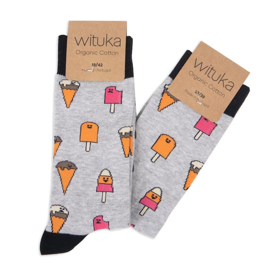 Socks Ice Cream Grey