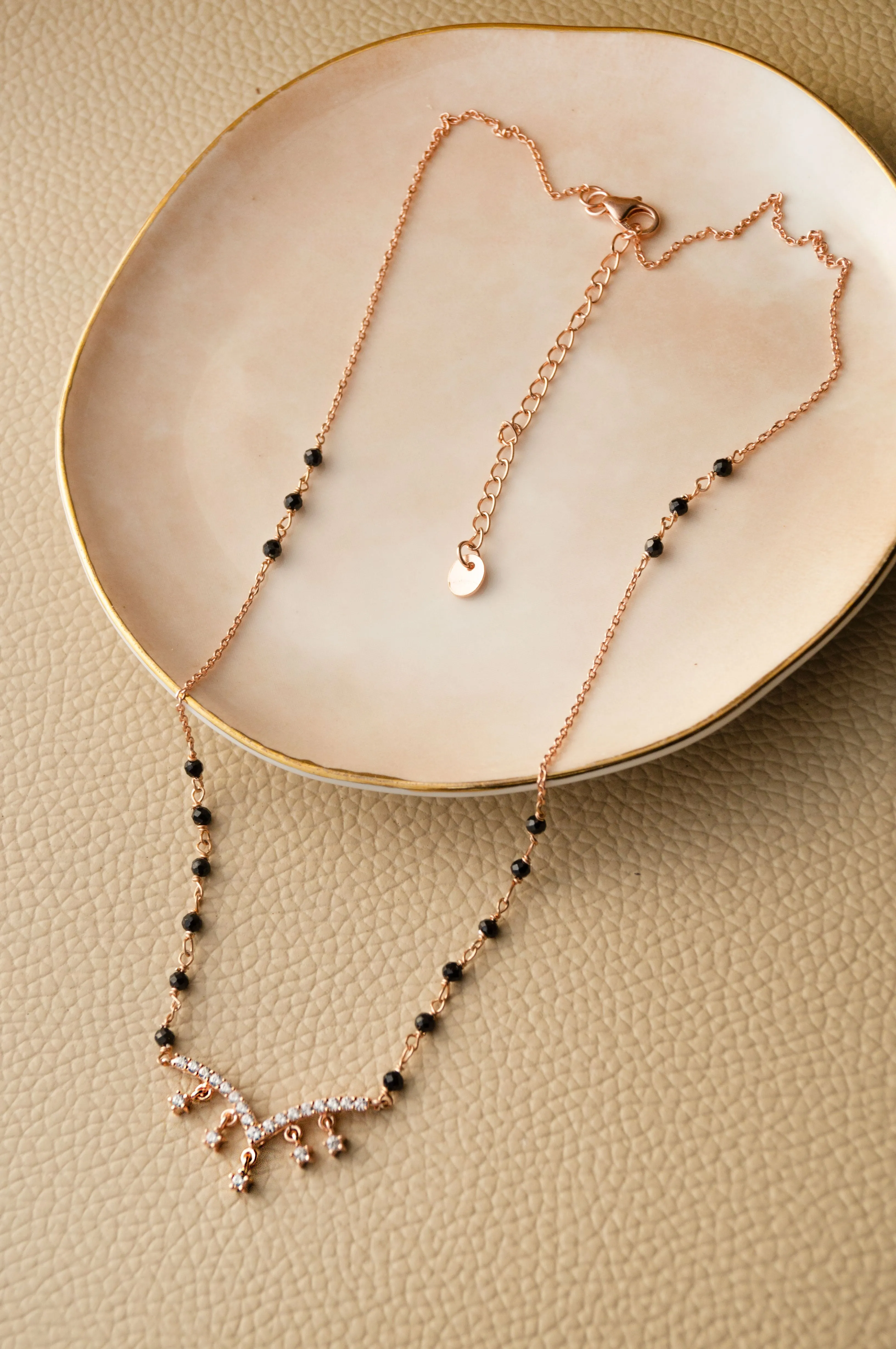 Star Charmer Rose Gold Plated Mangalsutra Chain Necklace