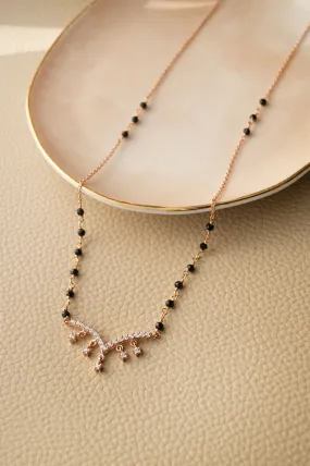 Star Charmer Rose Gold Plated Mangalsutra Chain Necklace