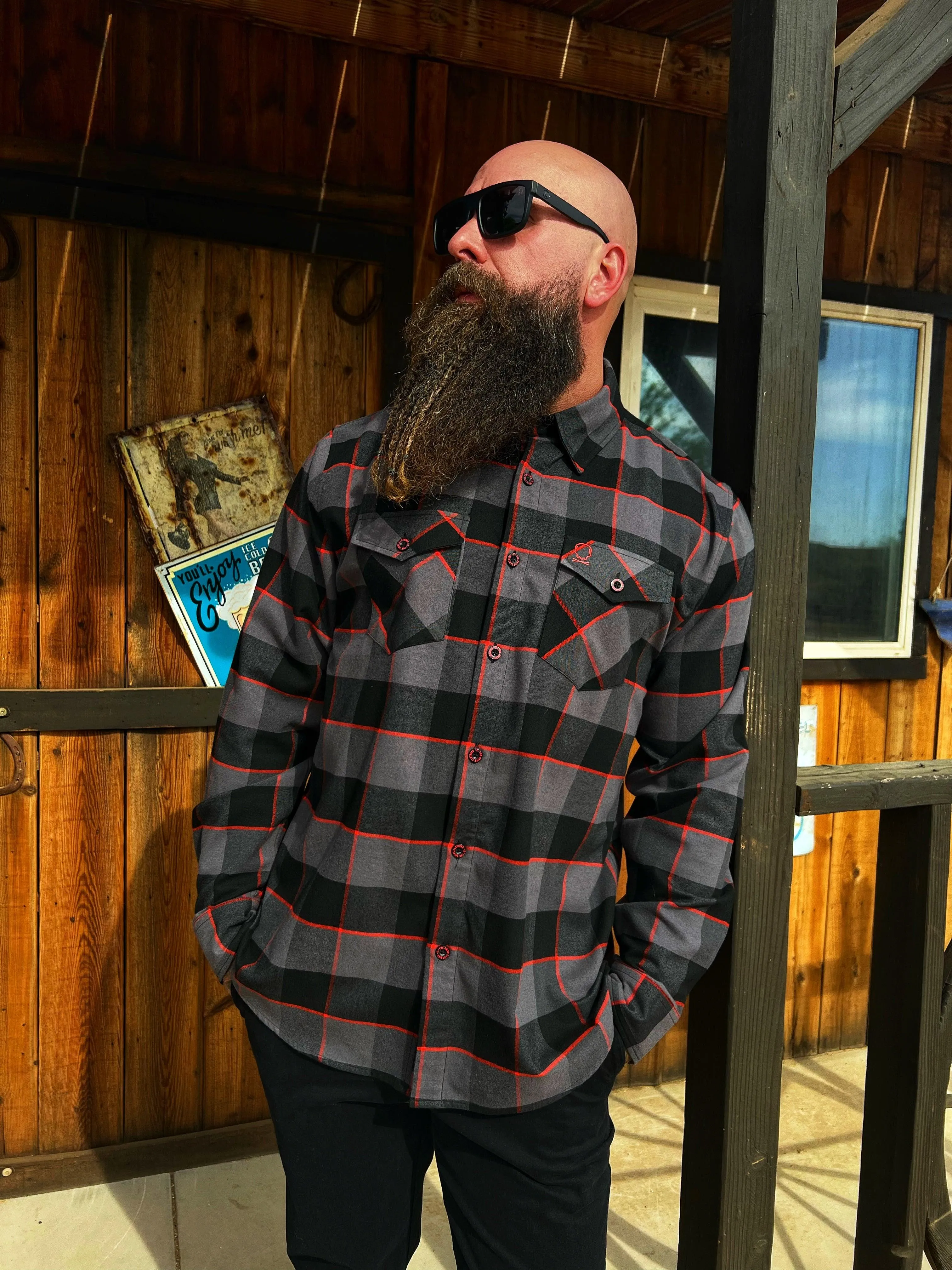 TDC BLACK/GREY/RED FLANNEL