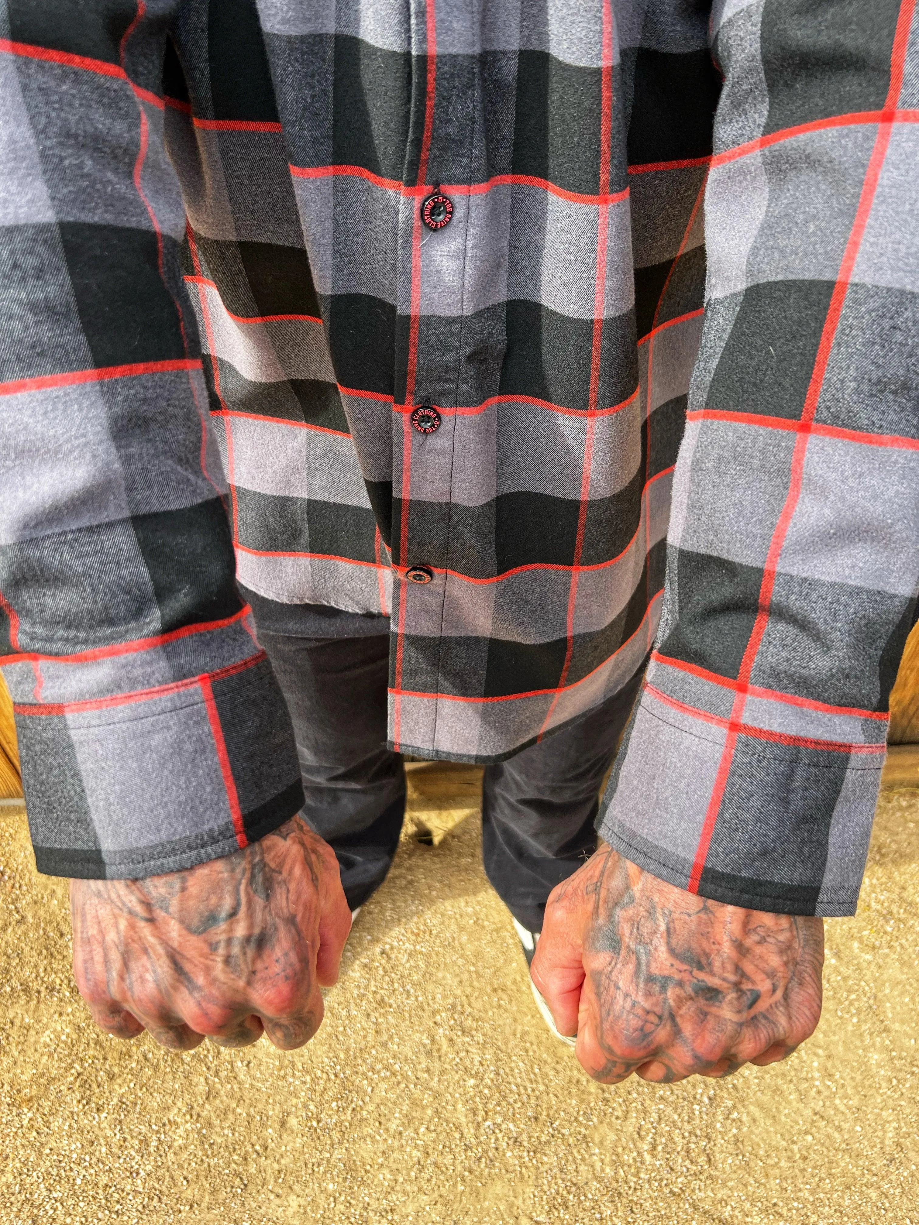 TDC BLACK/GREY/RED FLANNEL