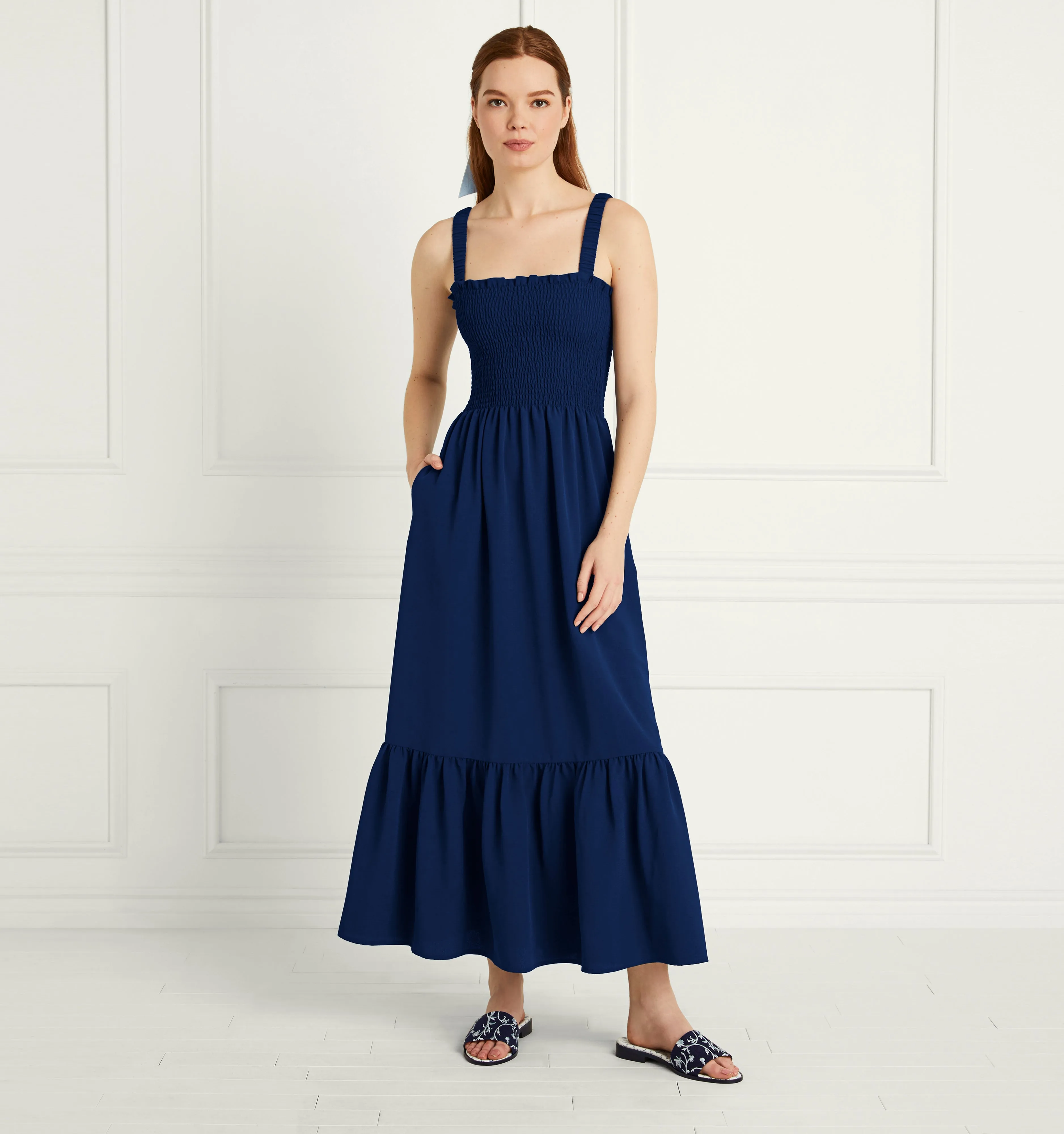 The Anjuli Nap Dress - Navy Crepe