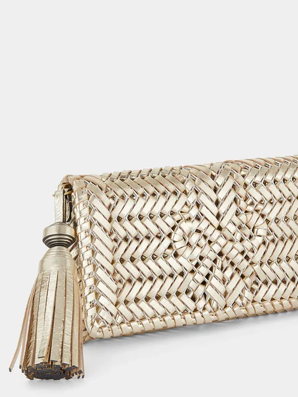 The Neeson Tassel Clutch in Platino