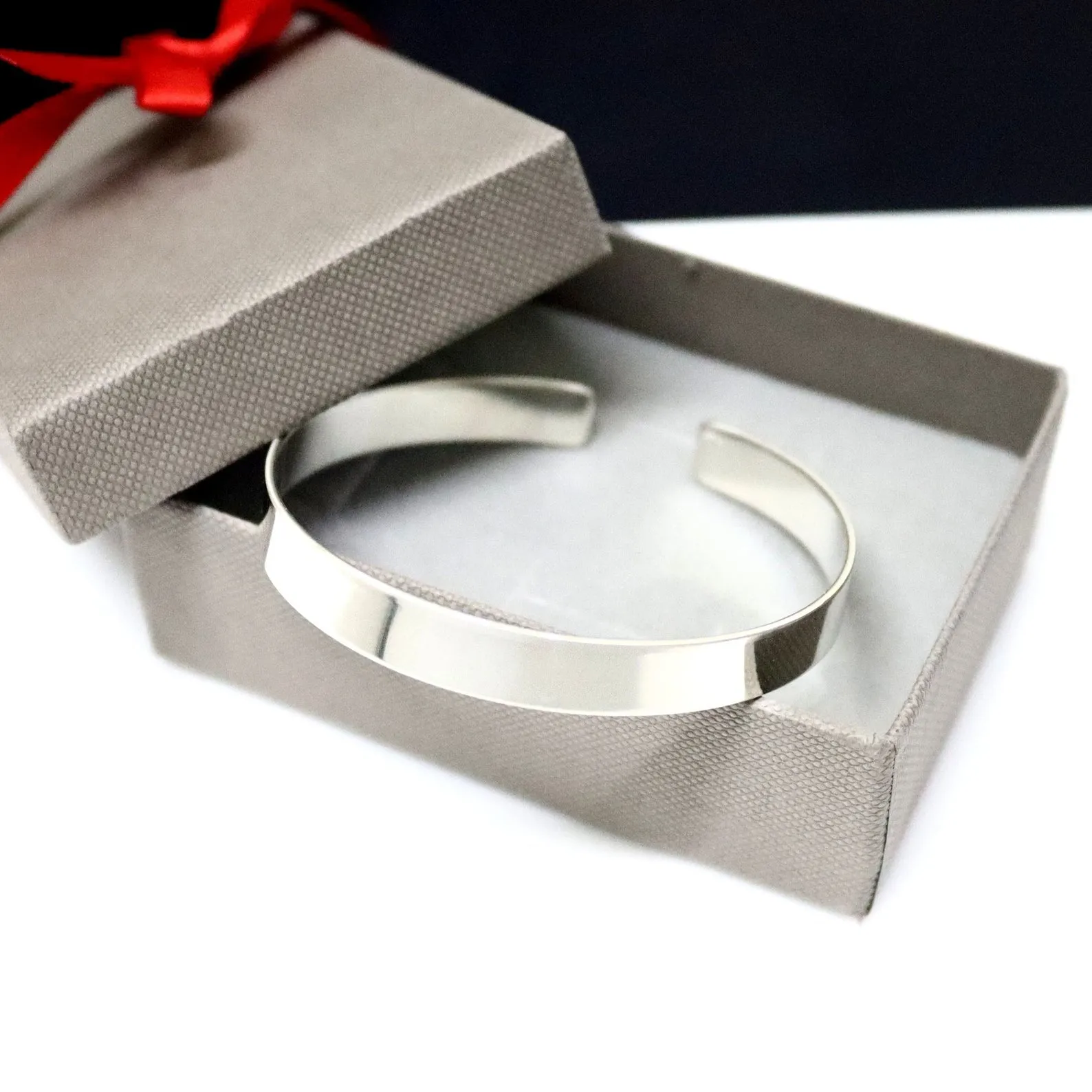 United We Stand Cuff Bracelet for Men - Sterling Silver Bangle - Mens Personalized Gift