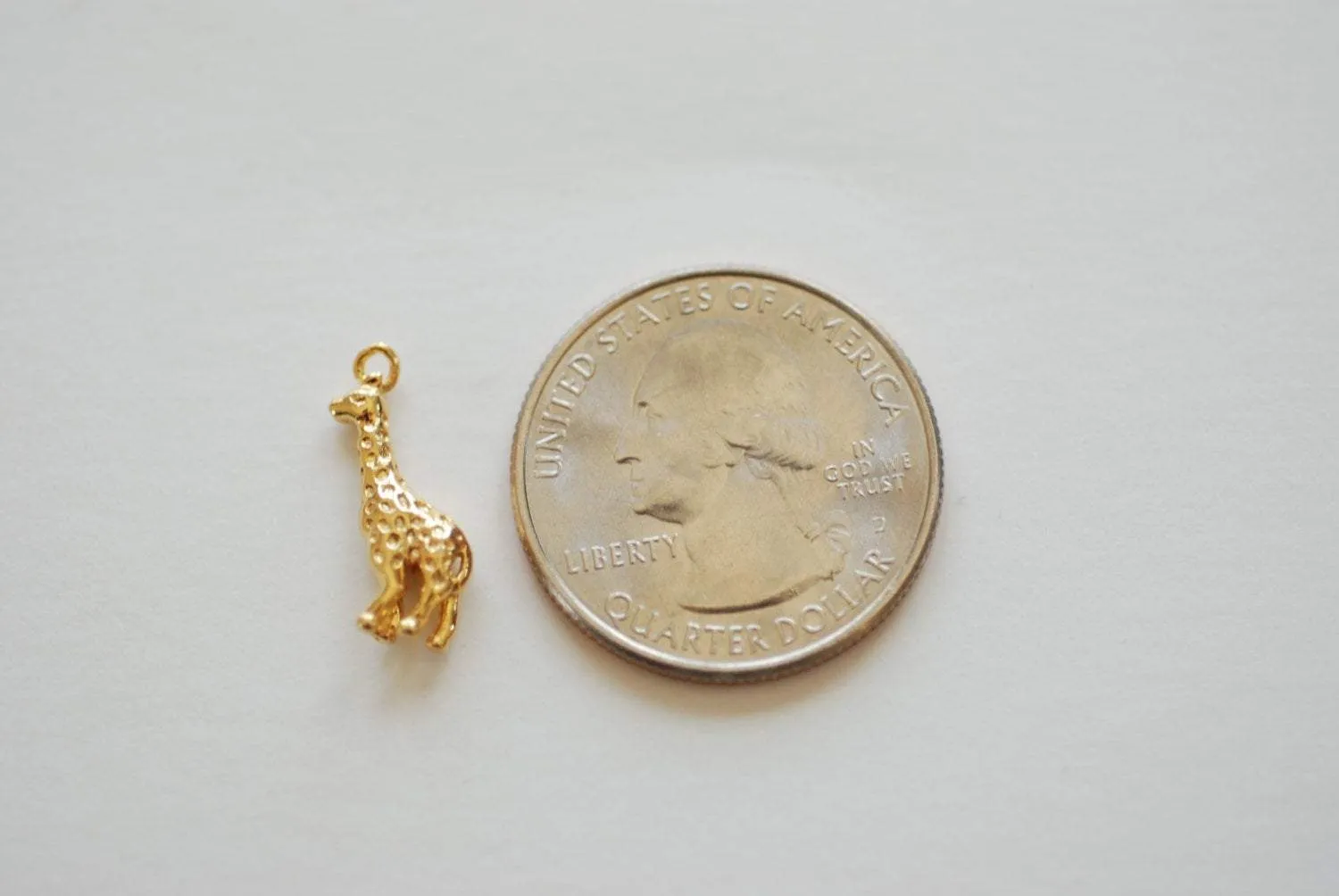 Vermeil Gold Wholesale Giraffe Charm - 18k gold plated over sterling silver, Africa safari animal Giraffe charm Pendant, VermeilSupplies,205