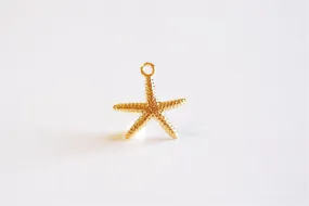 Vermeil Starfish Wholesale Charm Pendant- 18k gold plated over Sterling Silver Fish Charm, Gold Starfish, Silver Starfish Charm, Gold Star Charm, 231