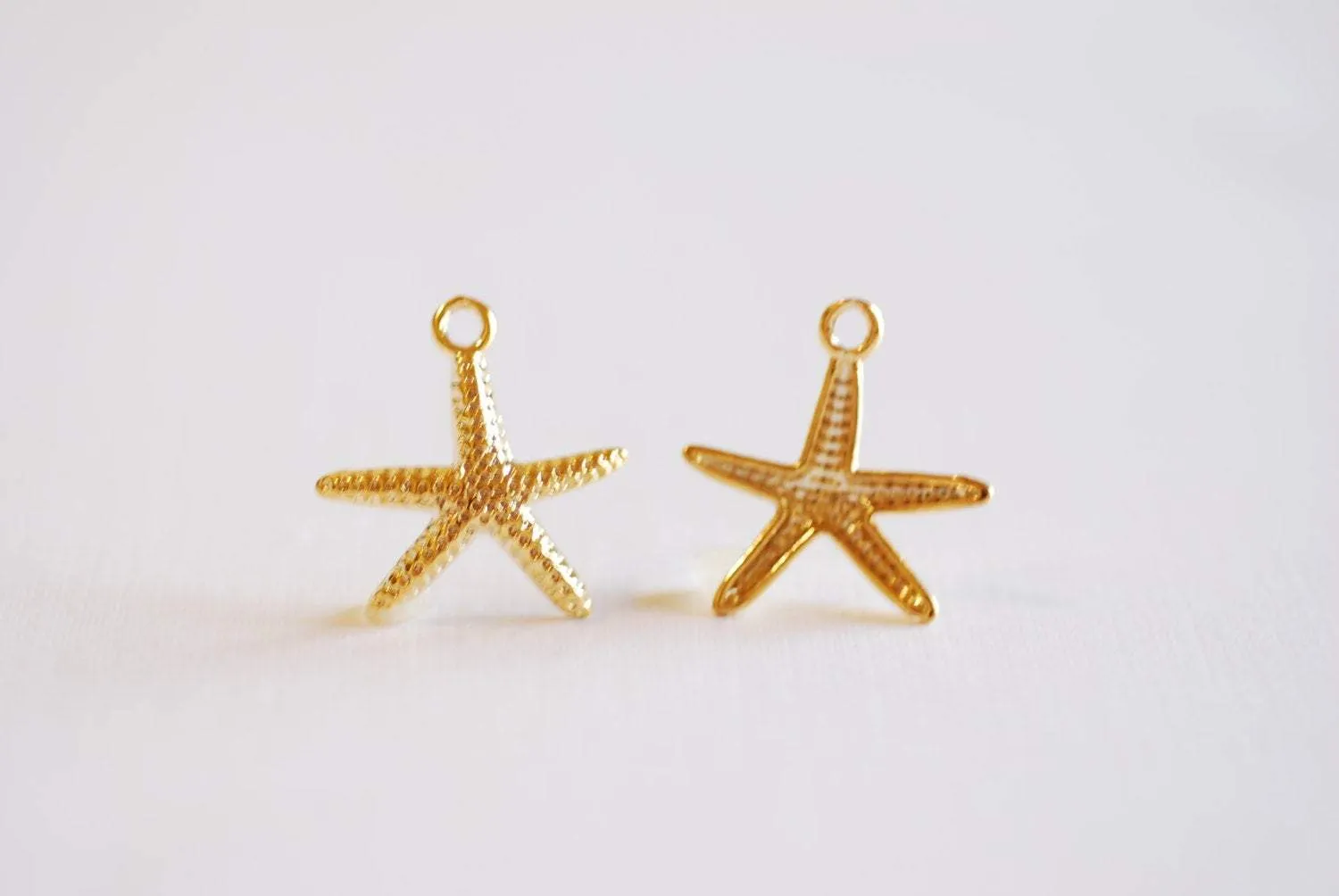 Vermeil Starfish Wholesale Charm Pendant- 18k gold plated over Sterling Silver Fish Charm, Gold Starfish, Silver Starfish Charm, Gold Star Charm, 231