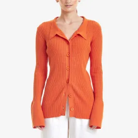 W RIB KNIT POLO CARDI SEDONA