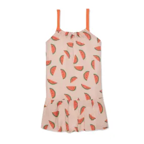 Watermelon Slices Linen Kid Dress