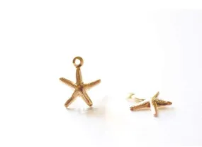 Wholesale 14k Gold Filled Starfish Charm- Beach Ocean Sea life Charm, Gold Filled Star Charm, 14KGF Starfish, Gold Star Fish Charm