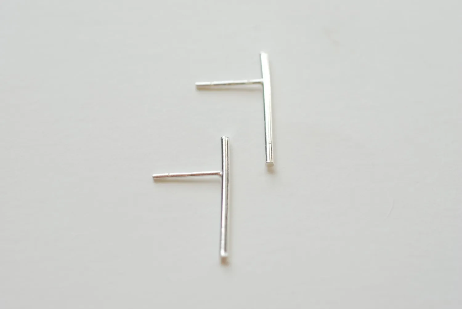 Wholesale Sterling Silver Bar Earrings, Shiny Sterling Silver, Bar Stud Earrings, Line Earrings, Minimal Post Earrings, Sterling Silver Ear Climbers