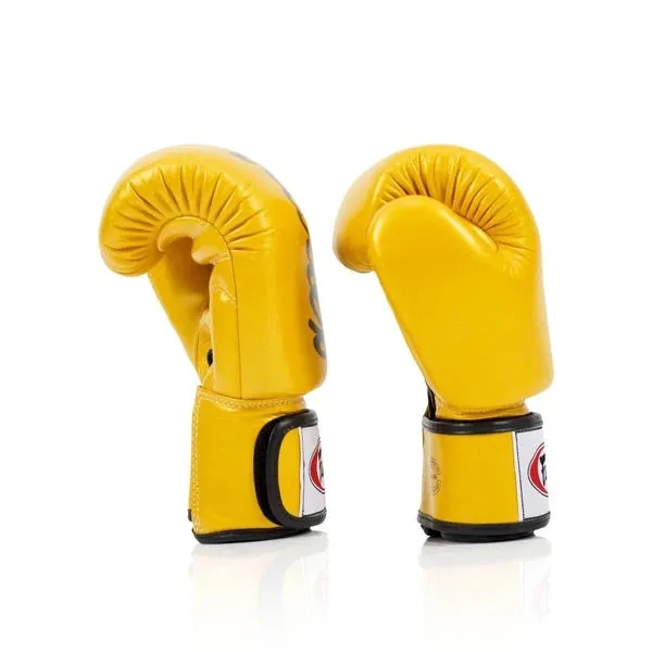 泰拳拳套 Thai Boxing Gloves : Fairtex BGV19 Gold Deluxe Tight-Fit