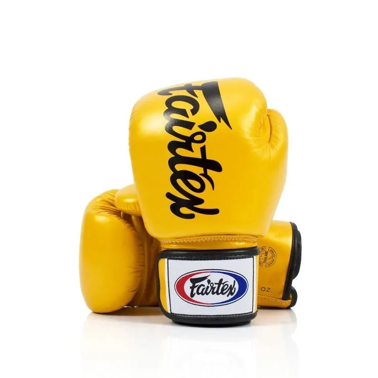 泰拳拳套 Thai Boxing Gloves : Fairtex BGV19 Gold Deluxe Tight-Fit